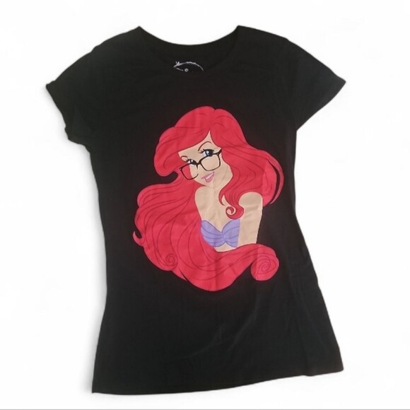 Disney Ariel The Little Mermaid Graphic Tee XL Black Princess Cute Kawaii Y2K - Picture 3 of 9